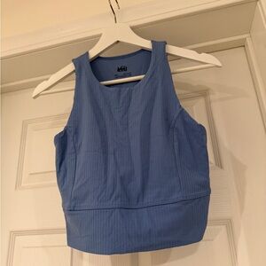 REI Active Pursuits Ribbed Bra Top Size Small Blue